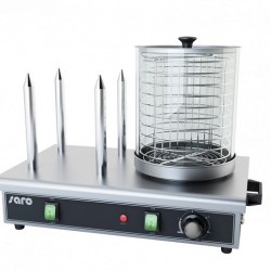 Aparat încălzire crenvurști, hoț dog, cu 4 țepușe, putere reglabilă până la 650W, corp inox, 480x280 xH410 mm