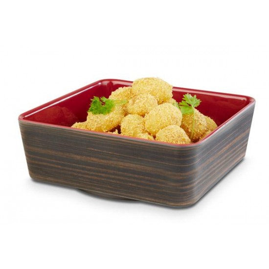 Bol patrat UNIVERSAL melamina, rosu-maroniu, stejar, 20 x 20 cm, 1,5 l Bol patrat UNIVERSAL melamina, rosu-maroniu, stejar, 20 x 20 cm, 1,5 l
