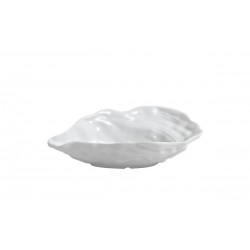 Bol portelan forma stridie, salata, alb, 15x9x3,5 cm