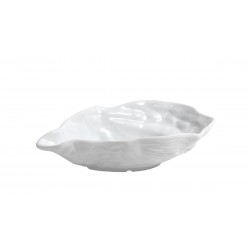 Bol portelan forma stridie, salata, alb, 19x11x4,5 cm