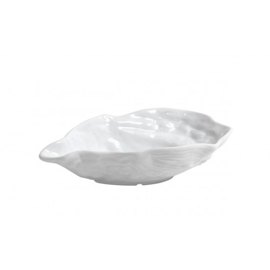 Bol portelan forma stridie, salata, alb, 19x11x4,5 cm