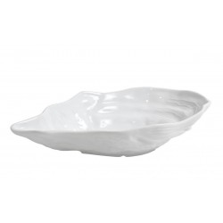 Bol portelan forma stridie, salata, alb, 29x17x6 cm