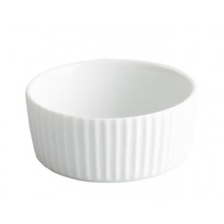 Bol sos, striat, portelan alb, 50 ml, 6X2,5 cm