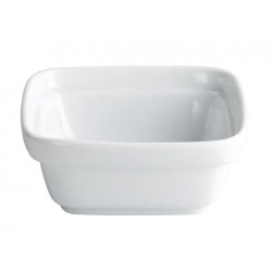 Bol suprapozabil, salate, patrat, portelan alb, 270 ml, 12X12X5 cm