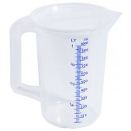 Cană polipropilenă, măsură translucidă, gradată, cu capac, 2 litrii