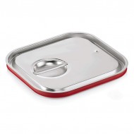 Capac inox cu garnitura silicon GN 2/3, cu supapa