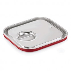 Capac inox cu garnitura silicon GN 2/3, cu supapa