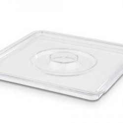 Capac boluri, transparent, patrat, 24 x 24 cm, UNIVERSAL, cu decupaj lingurita