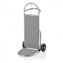 Hotel luggage trolley, stainless steel, 2 wheels, 61x70.5x121 cm 