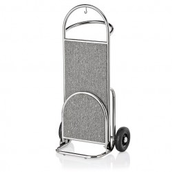 Hotel luggage trolley, stainless steel, 2 wheels, 61x70.5x121 cm 