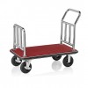 Hotel luggage trolley, stainless steel, burgundy carpet, 113x61-5x98 cm