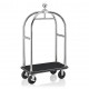 Hotel luggage trolley, polished stainless steel, black carpet, 113x62x191cm Hotel luggage trolley, polished stainless steel, black carpet, 113x62x191cm