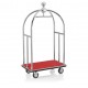 Carucior bagaje hotel, inox lucios, covor rosu, 112x6 x186 cm Carucior bagaje hotel, inox lucios, covor rosu, 112x6 x186 cm