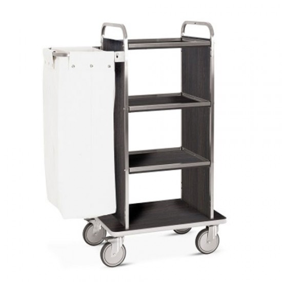 Carucior camerista, menaj 4 etajere stejar tutun si sac 114x52xh106 cm Carucior camerista, menaj 4 etajere stejar tutun si sac 114x52xh106 cm