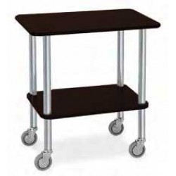 Carucior, gheridon servire inox cu 2 polite - Negru