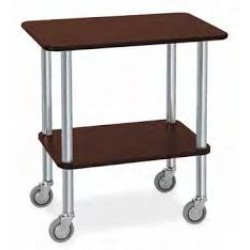 Carucior, gheridon servire inox cu 2 polite - Wenge