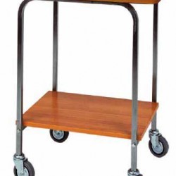 Carucior servire inox cu 2 polite - Nuc