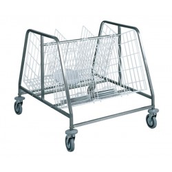 Carucior inox, cu 2 cosuri pentru 200 farfurii