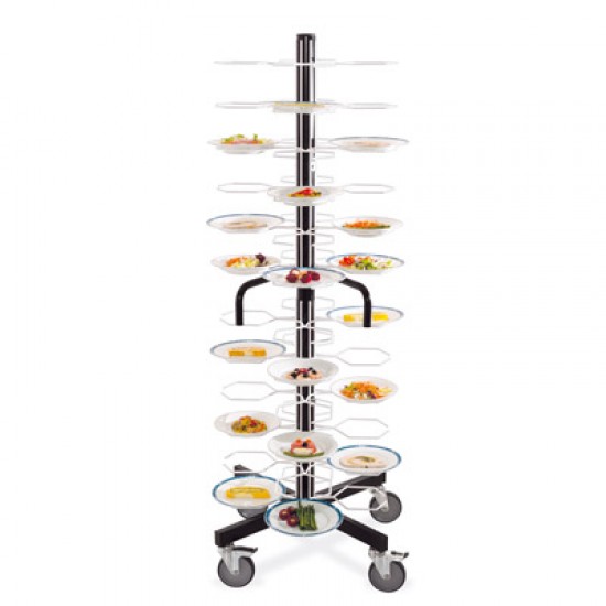Cărucior, suport rotativ pentru 48 farfurii Ø18-24 cm Cărucior, suport rotativ pentru 48 farfurii Ø18-24 cm