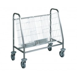 Cărucior transport 100 farfurii, un coș, 88x50x92 cm