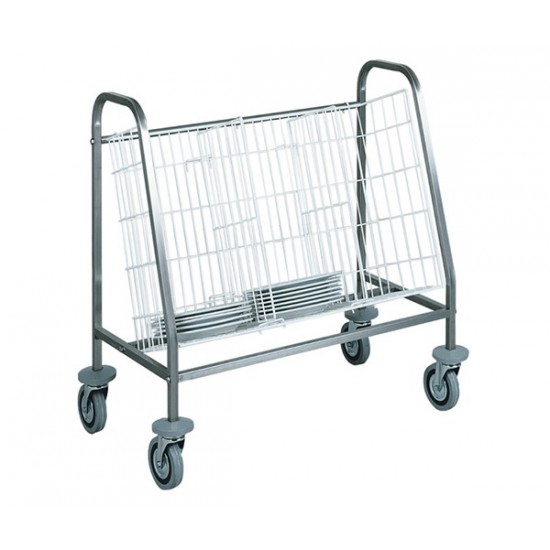 Cărucior transport 100 farfurii, un coș, 88x50x92 cm Cărucior transport 100 farfurii, un coș, 88x50x92 cm