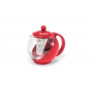 Ceainic 750 ml din sticla cu infuzor ceai - culoare rosie