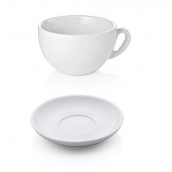 Ceasca si farfurie cappuccino portelan alb, 280 ml - Italia