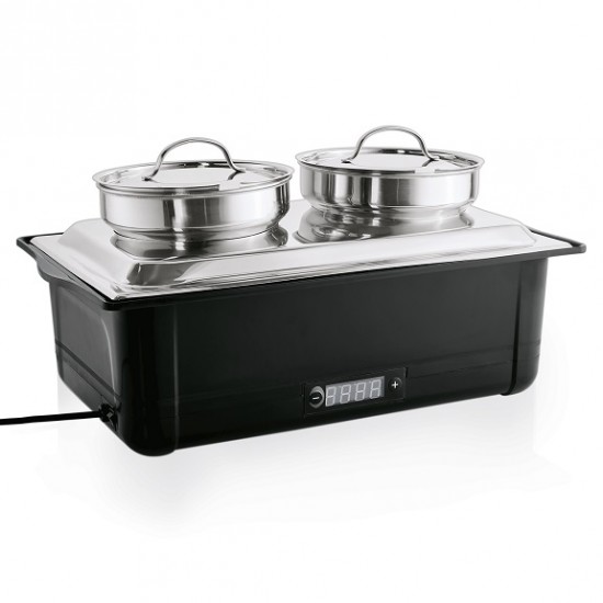 Chafing dish cu 2 cuve pentru supe, ciorbe, electric, 2 x 4 litri Chafing dish cu 2 cuve pentru supe, ciorbe, electric, 2 x 4 litri