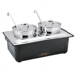 Chafing dish cu 2 cuve pentru supe, ciorbe, electric, 2 x 4 litri