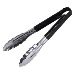 Clește inox bucătărie, negru, protecție PVC, 23.5 cm