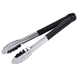 Clește inox bucătărie, negru, protecție PVC, 30 cm