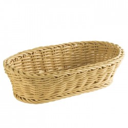 Baguette basket, oval, polypropylene, beige, 28x16xH8 cm           
