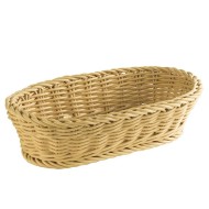 Baguette basket, oval, polypropylene, beige, 28x16xH8 cm           