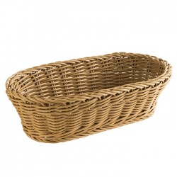 Baguette basket, oval, polypropylene, brown, 28x16xH8 cm           