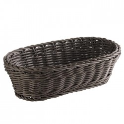 Baguette basket, oval, polypropylene, mocha, 28x16xH8 cm           