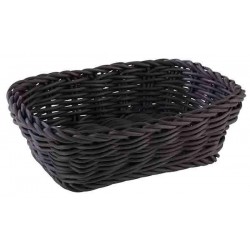 Coș dreptunghiular, polipropilenă, negru, 19x13xH6 cm