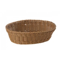 Cos servire bufet, oval paine, polipropilena, maro 32x23xH7 cm