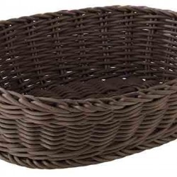 Coș pâine, oval, maro, 25x19x6.5 cm