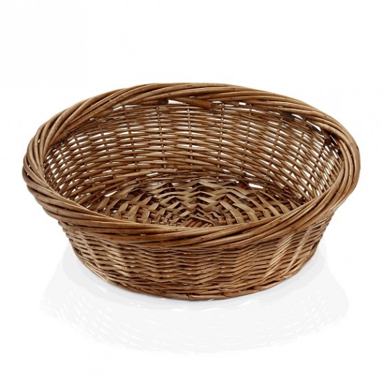 Coș pâine, împletit, răchită, nuiele, rotund, 43x13 cm Coș pâine, împletit, răchită, nuiele, rotund, 43x13 cm