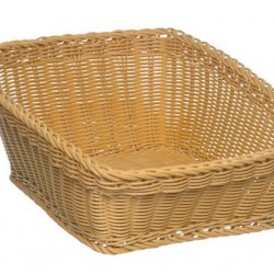 Basket, Polypropylene, beige, 50x40x14 / 24 cm     