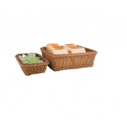 Coș poliratan, Rattan/Polipropilenă, maro, GN 1/2, 32,5x26,5xH10 cm