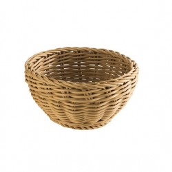 Basket, round, polypropylene, brown, Ø 16x8 cm              