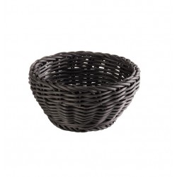 Coș rotund, servire bufet, polipropilenă, negru, Ø 20x8 cm