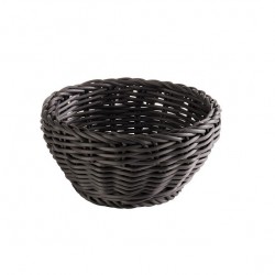 Basket, round, polypropylene, black, Ø 20x8 cm              