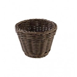 Coș rotund, servire bufet, polipropilenă, moka, Ø 13x10 cm