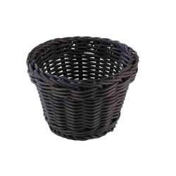 Coș rotund, servire bufet, polipropilenă, negru, Ø 13x10 cm