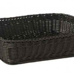 Basket, rectangular, polypropylene, black, 40x30xH10 cm          