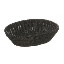 Coș servire bufet, oval, polipropilenă, negru, 32x23xH7 cm
