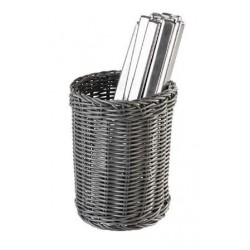 Cos/Suport tacamuri poliratan bufet 12XH15 cm - Gri