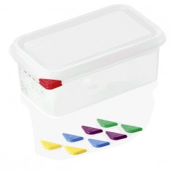 Storage food box, GN 1/4-100 mm, polypropylene, ColorClip, 2.8 liters, VITRAline